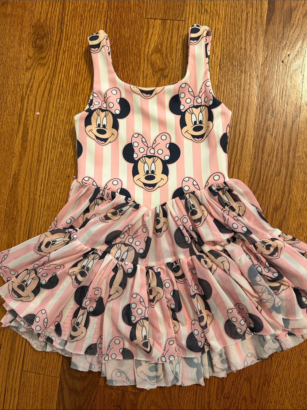 Minnie Mouse Pink Stripe Athletic Ruffle Dress with Shorts - Picture 3 of 5